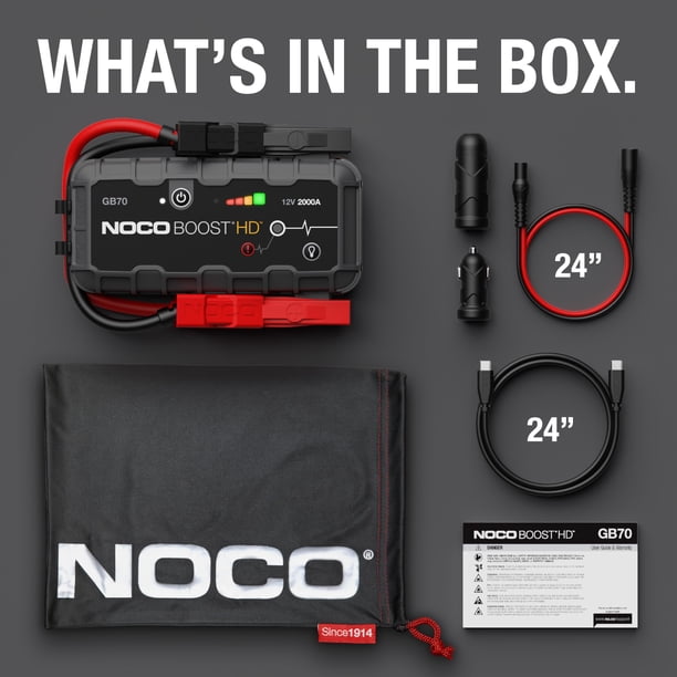 Batería de coche Jump Starter NOCO Boost HD GB70 2000A 12V | Lider
