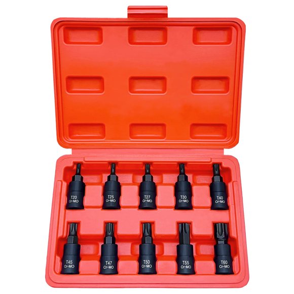 Juego de 10 piezas Torx HPBBKD T20‑T60 con eje de 3/8"
