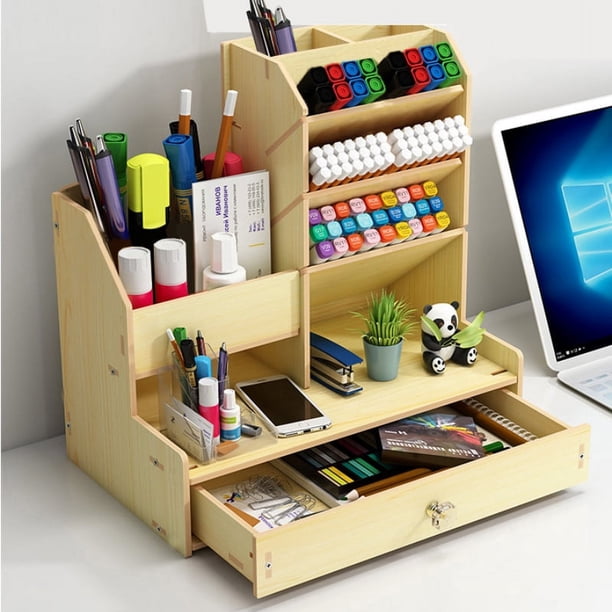 Stylish Wooden Pen Holder - Perfect for Office Desk, Bedroom Decor, and Student Storage