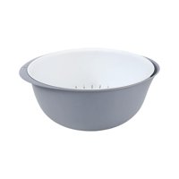 Magideal - Colador De Cocina, Juego De Cuencos Y Colador, Cesta De Lavabo De Drenaje De Doble Capa, Ahorro De Espacio, Desmontable Para Limpieza En Remojo De Gris Pequeño