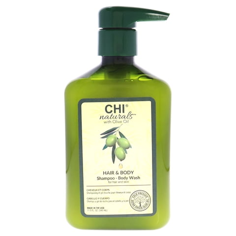 Chi - Olive Naturals Gel De Baño Con Champú Para Cabello Y Cuerpo De Para - Gel De Baño