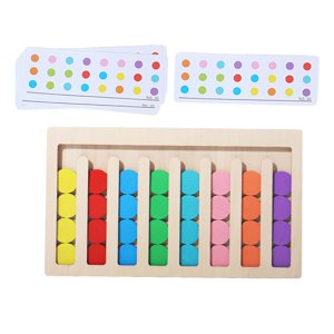 Magideal - Juguetes De Madera Montessori, Juguetes De Combinación De Colores, Juego Lógico, Tablero Ocupado De Clasificación, Tablero De Rompecabezas Deslizante, 8 Colores