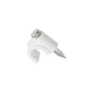 Macrotel - Grampas Para Cables Telefono 2Pin Blancas 25Un
