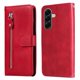 thumbnail image 3 of Funda tipo cartera para Samsung Galaxy A57 con bolsillo con cremallera y ranuras para tarjetas – Función de soporte Rojo, 3 of 5