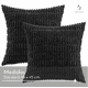 thumbnail image 2 of Pack de 2 Fundas de Almohadas Cojín 45x45 cm con Diseño Suave para Sillón y Cama Negro, 2 of 3