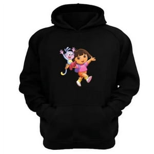 Genérico - Polerón Canguro Dora Dibujos Animados Negro Talla M Unisex