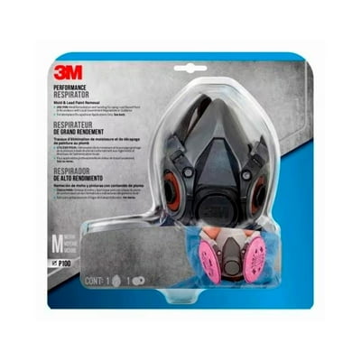 Respirador Reutilizable Serie 6000 Con Filtro Contra Partículas Silicona 3M Negro