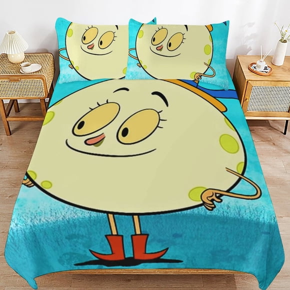 Let's Go Luna Cartoon Bedding Sets Ultra Soft Skin-Friendly Duvet Cover 3 Piece, Cute Comforter Cover Bed Set for Boys Girls Kids