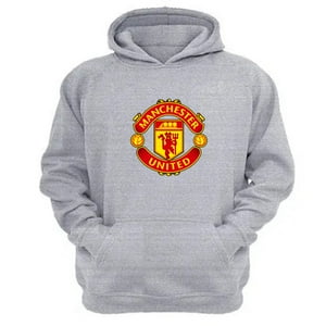 Genérico - Polerón Canguro Manchester United Gris Claro Talla Xl Unisex
