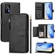 thumbnail image 2 of Funda tipo cartera para REALME GT 5G con bolsillo con cremallera, tarjetero, soporte, correa para la muñeca y tapa de cuero Negro, 2 of 5