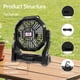 thumbnail image 4 of Ventilador portátil recargable para acampar Eloslos de 10 pulgadas con linterna LED, 4 of 5