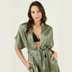 thumbnail image 4 of Bata de Mujer Mini Satin Verde, 4 of 4