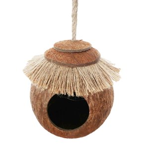 Ioensy - Casa De Loros Y Pájaros De Cáscara De Coco, Juguete Para Pájaros Y Animales Pequeños Para Periquitos, Loros Colgantes