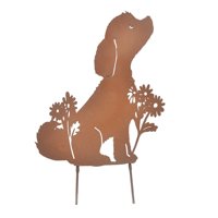 Ioensy - Estatua Decorativa De Estaca De Jardín, Decoración De Jardín De Perro De Metal Para Patio, Césped Al Aire Libre