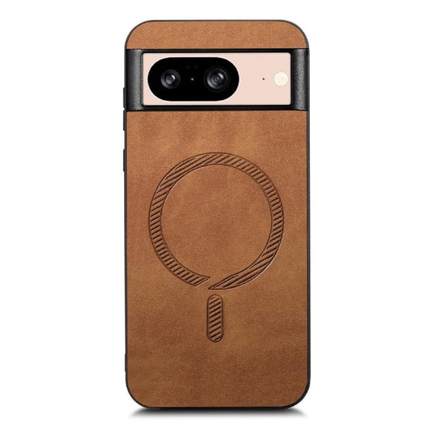 Magnetic Slim Case for Google Pixel 8A with Camera Guard & Anti-Scratch Back Brown