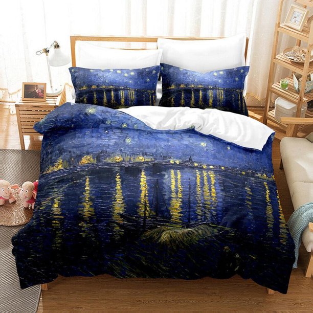 Van Gogh Oil Painting Art Quilt Duvet Cover Set Bedspread Bedding3-Piece Bedding Set