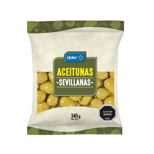 Aceitunas Sevillanas Drenado 200 g - Neto 340 g Lider
