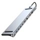 thumbnail image 1 of Hub USB-C 11 En 1 Adaptador Multipuerto Con Hdmi 4K Vga Usb 3.0 Rj45 Sd Tf Audio Carga Pd 100W Gris Compatible Notebook Laptop PC Macbook, 1 of 9