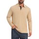 thumbnail image 1 of INSPIRE CHIC Camisetas de Polo de Golf para Hombre con Botones de Contraste, Cuello con Bolsillo, Mangas Largas, Talla L, Beige, 1 of 5