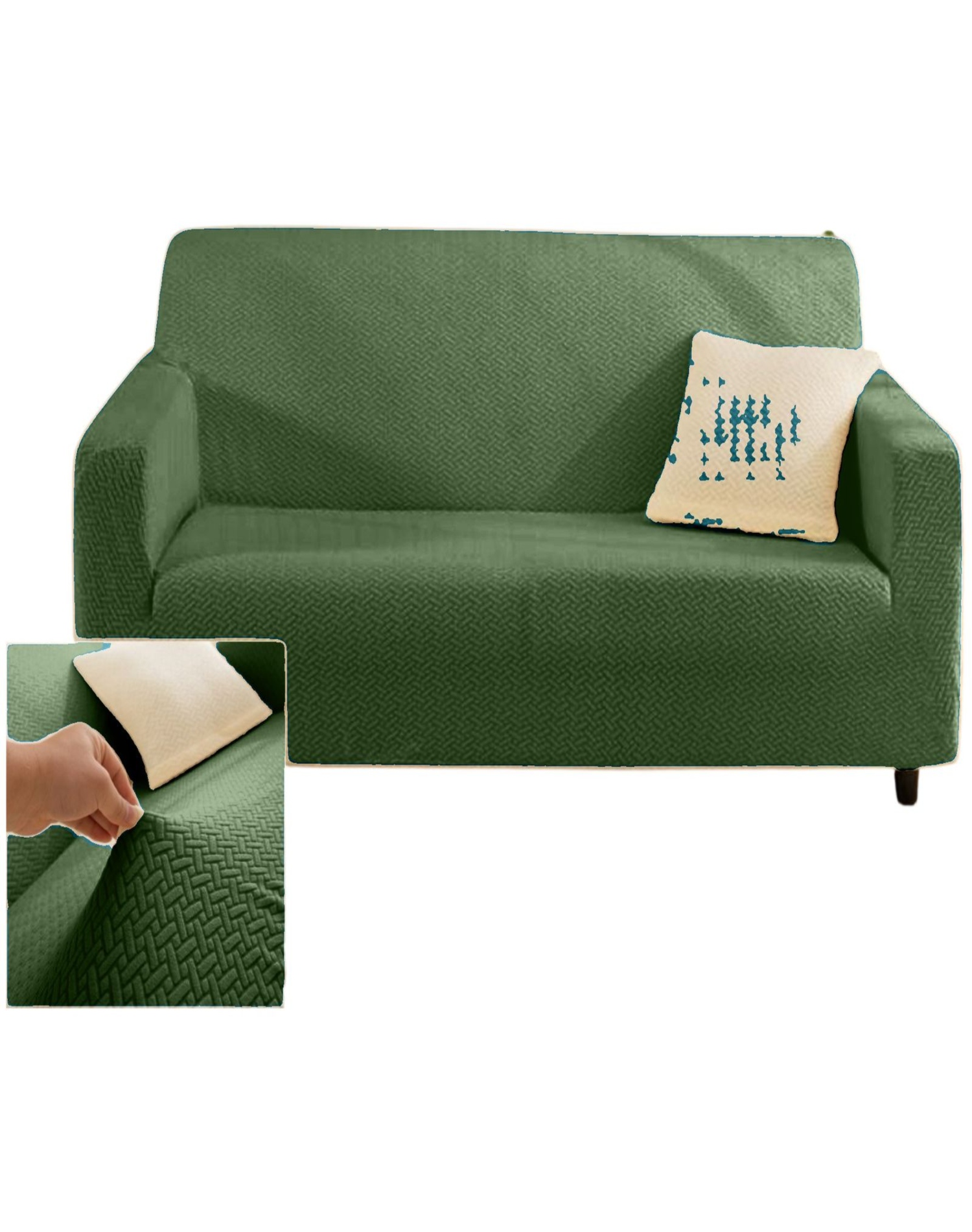 Genérico - Juego Fundas Sofá Texturizadas 3+1+1 Antideslizantes 5N4