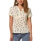 thumbnail image 1 of INSPIRE CHIC Blusa de Mujer con Estampado de Puntos para Regreso a Clases, Cuello en V, Manga Corta, Top para el Trabajo, Talla L, Negro-Albaricoque, 1 of 6
