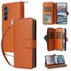 thumbnail image 5 of Funda Cartera con Cremallera y Correa para Samsung Galaxy A34 Soporte y Tarjetero Marrón, 5 of 6