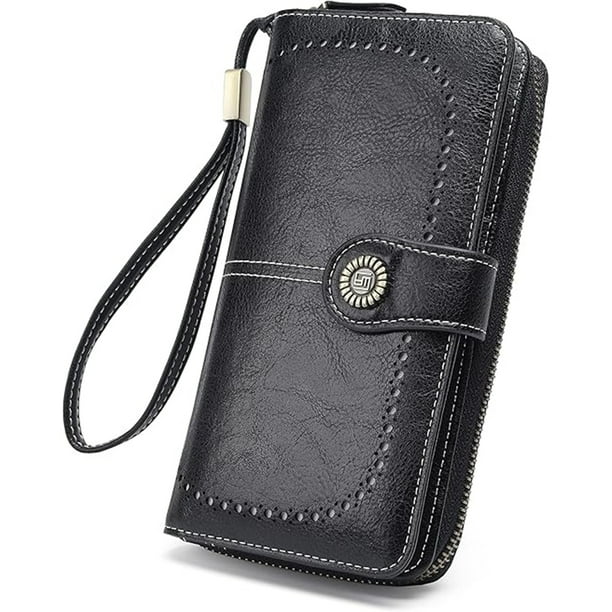 Cartera Para Mujer De , Con Bloqueo Rfid, Billetera Grande Con Cremallera, Monedero Para Móvil De Dama Minimalista, Tarjetero Moda De Gran Capacidad, Regalos Para Chicas Y Mujeres