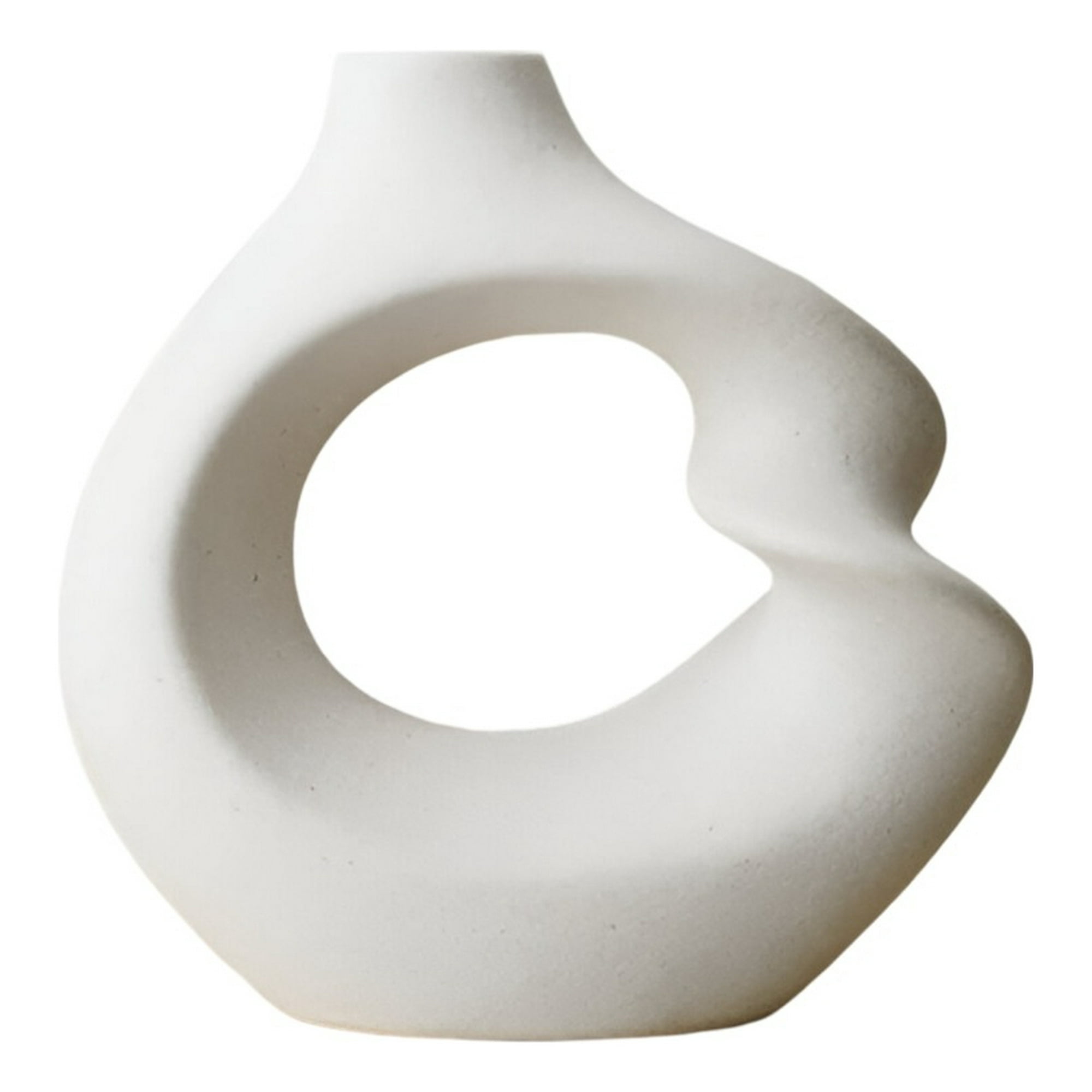 Genérico - Jarrón Flores Cerámica Decoración Moderno Pequeño Blanco Jhn