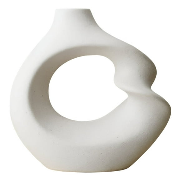 Jarrón Flores Cerámica Decoración Moderno Pequeño Blanco Jhn