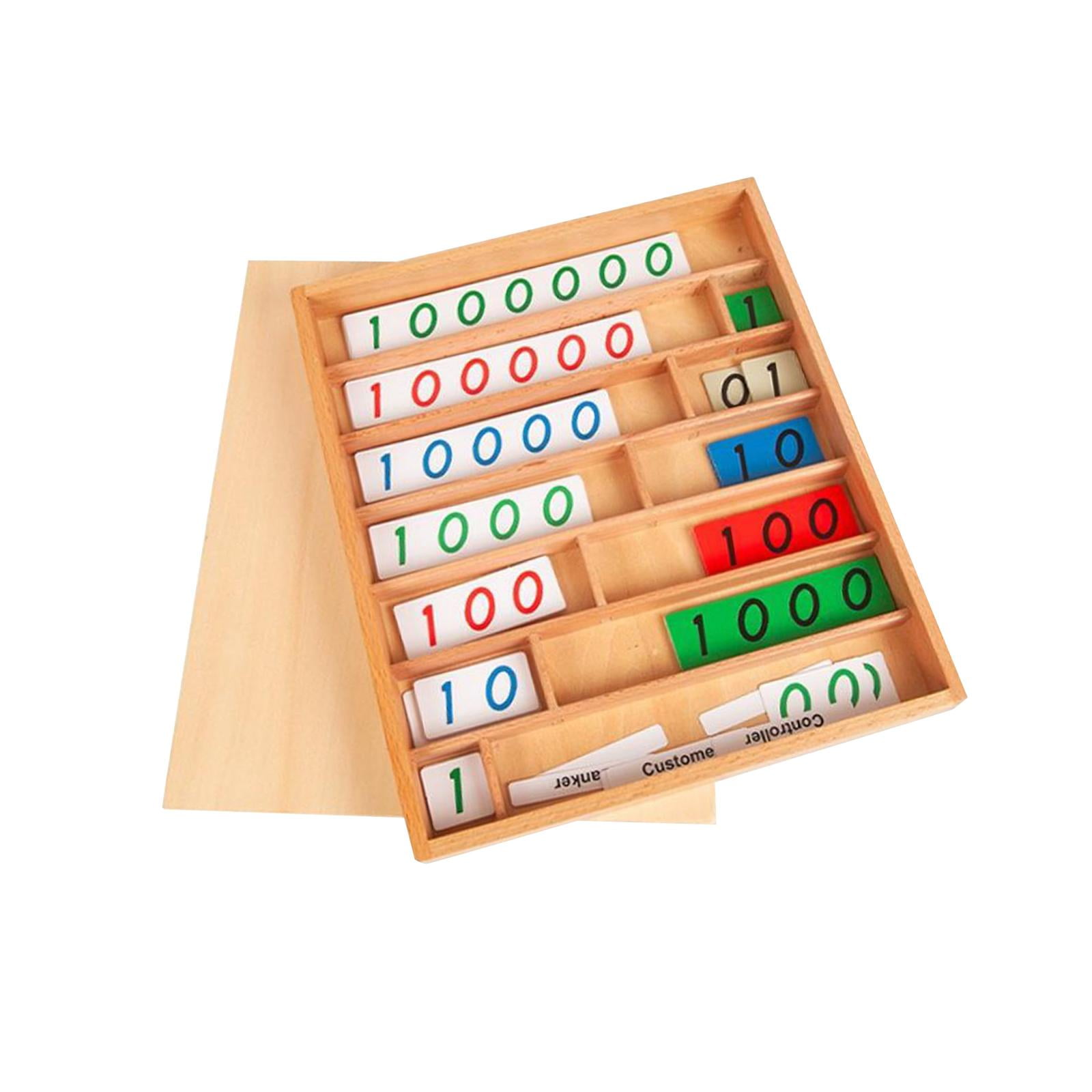 Magideal - Juego De Banco Decimal, Juguete Didáctico De Matemáticas, Juguete Educativo, Madera, Manipuladores Matemáticos, Juguete Montessori Para Niños, Niñas Y