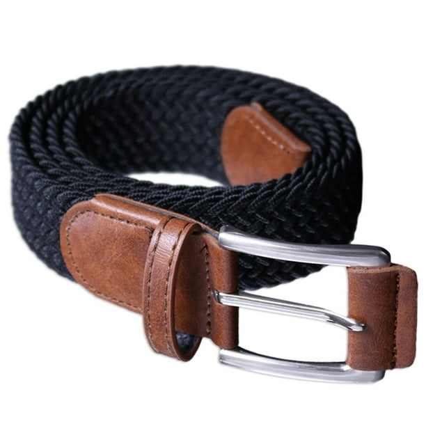 Cinturón elástico para hombre, tejido trenzado de 1 3/8" para golf, pantalones casuales, camisas y jeans.