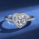 thumbnail image 2 of Anillos de Corazón Ajustables para Mujer de 1 a 2 Uds Color D VVS1 Anillos de Compromiso y Boda de Moissanita, Anillos de Diamante de Moissanita Corte Redondo con Certificado y Caja de Joyería, 2 of 8