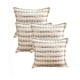 thumbnail image 1 of Pack De 4 Fundas De Cojin 45cmx45cm A Rayas Beige Con Café, 1 of 4