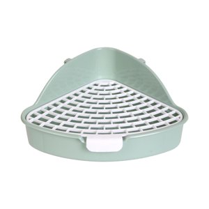 Ioensy - Orinal Conejo Mediano Orinal Triángulo Con Rejilla Para Conejo Chinchilla Verde