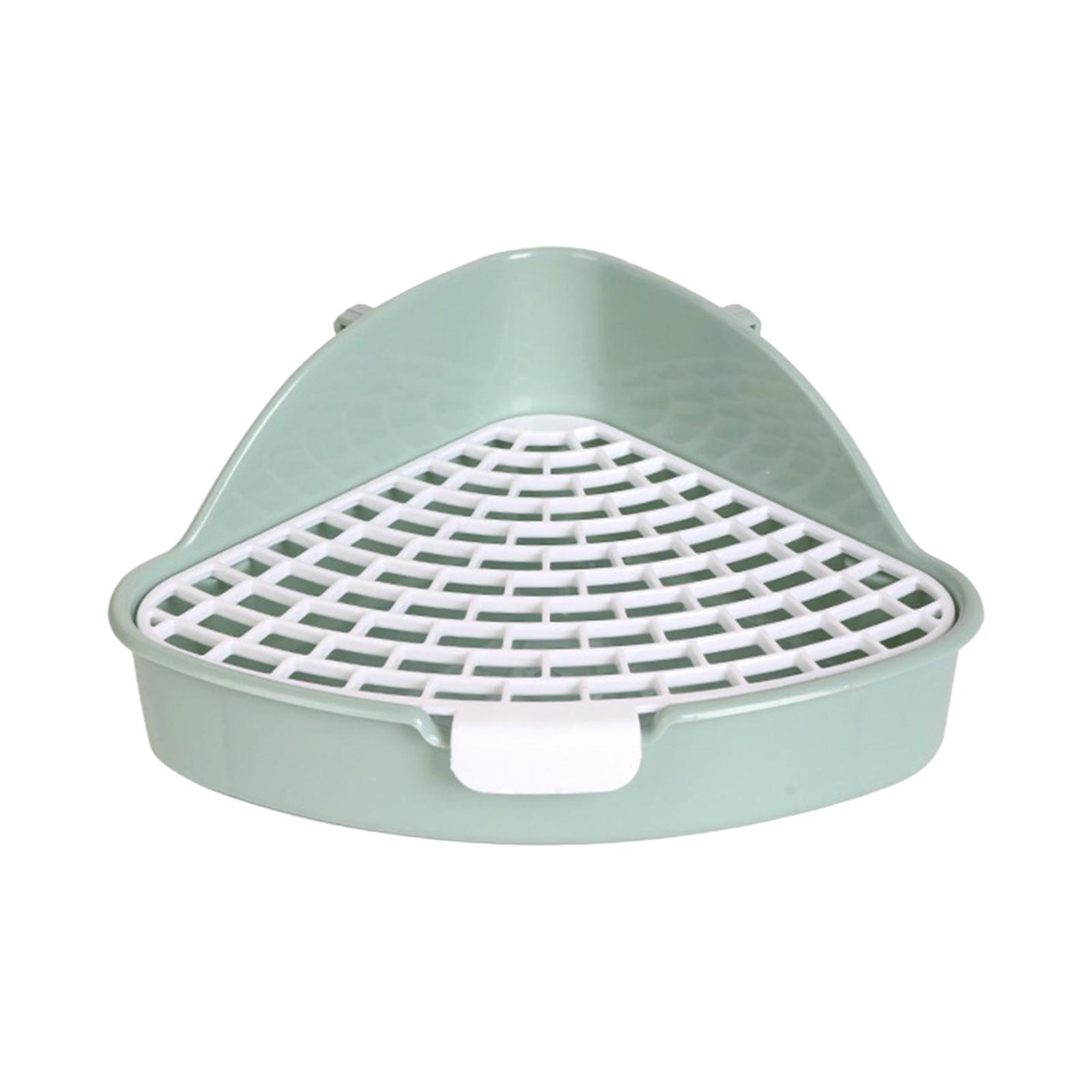 Ioensy - Orinal Conejo Mediano Orinal Triángulo Con Rejilla Para Conejo Chinchilla Verde