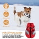 thumbnail image 5 of 1 chaqueta acolchada de algodón de invierno para perro rojo con cremallera en el pecho y espalda con reflectante, 5 of 5