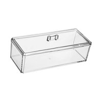 Magideal - Bolsas De Té Transparentes Organizador Escritorio Titular De Maquillaje Caddy Contenedores De Almacenamiento Multiusos De Plástico Para Joyería Sumini Normal Con Tapa