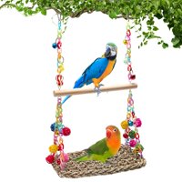 Xusx111 - Juguete De Columpio De Pájaro Cool Running Bird Hanger Colgante Columpio Nido Malla De La Vid Tejido Juguete De Columpio De Pájaro Campana Colorida