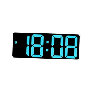 Magideal - Reloj De Pared Digital Con Control De Voz Regulable, Calendario De Escritorio, Despertador Led Con Función De Repetición Y Fecha Y Temperatura Para Sa Azul