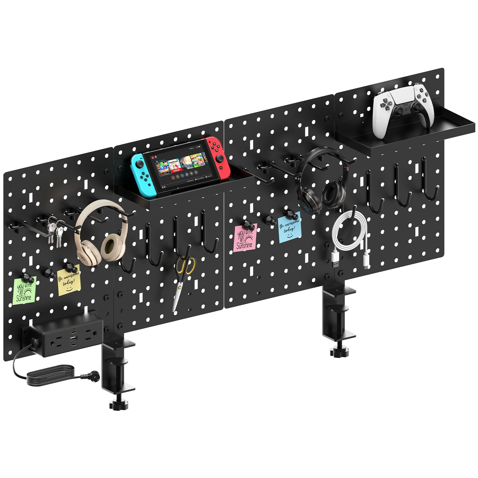 Set Organizador De Escritorio Cccei Con Estación De Carga Y Tablero Perforado