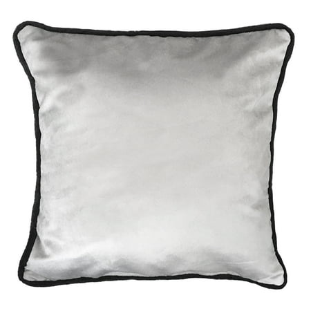 Cojin Decorativo Diseño Gris Borde Negro 60X60 Relleno