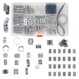 Ioensy - 180X Dreadlocks Beads Dread Locks Cabello Trenzado Extensión Del Cabello Joyería