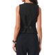 thumbnail image 3 of INSPIRE CHIC Chaleco de Mujer a Rayas sin Mangas con Cuello en V y Botones con Cinturón Trasero para Trabajo y Casual XS Gris Negro, 3 of 6