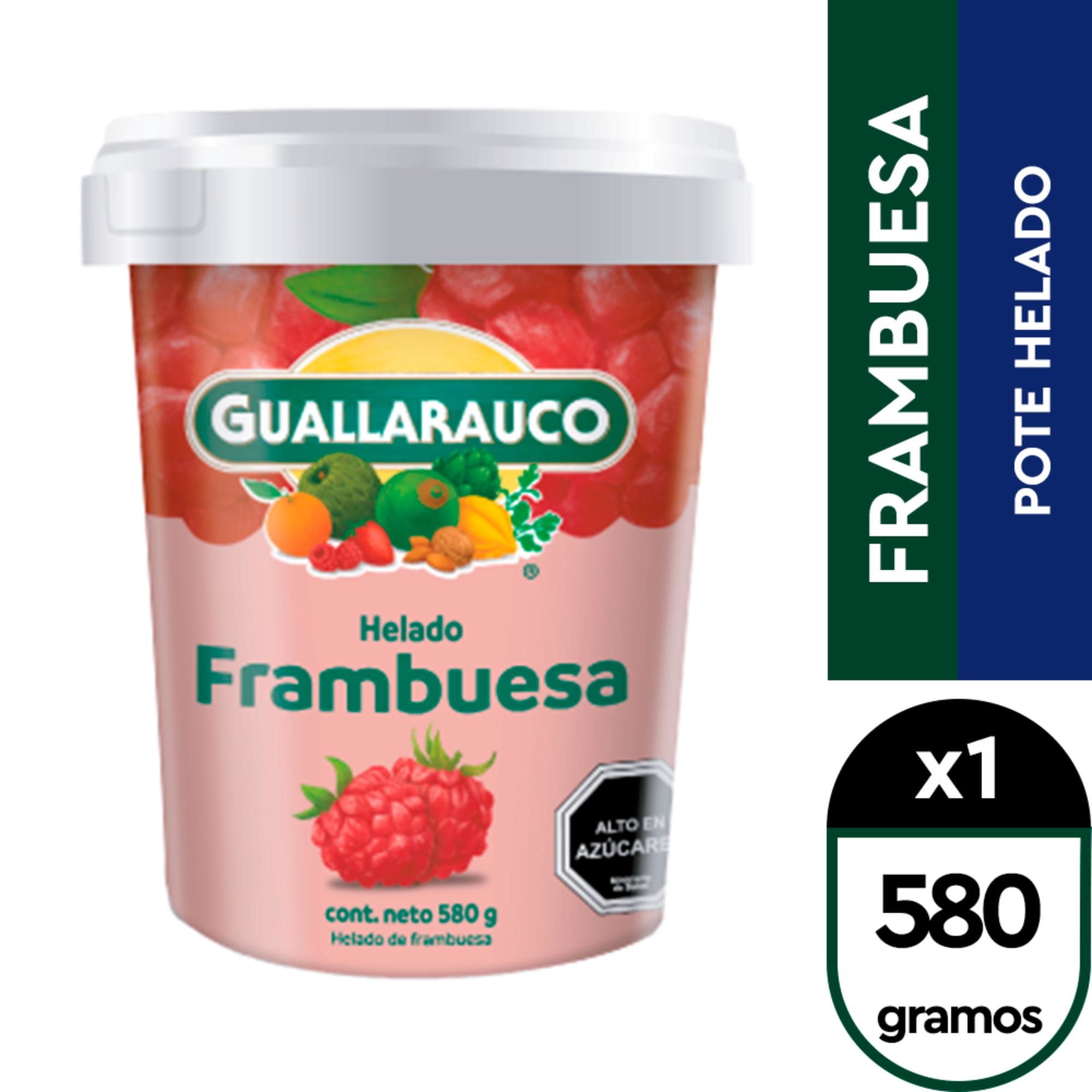 Helado Sabor Frambuesa Pote 580 g Guallarauco