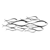 Magideal - Escultura De Pared De Peces De Metal, Decoración De Arte, Adorno Moderno Para Sala De Estar, Piscina Al Aire Libre, Dormitorio Interior , 66Cmx24Cm 60Cmx21Cm
