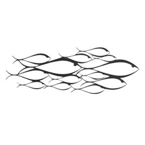 Magideal - Escultura De Pared De Peces De Metal, Decoración De Arte, Adorno Moderno Para Sala De Estar, Piscina Al Aire Libre, Dormitorio Interior , 66Cmx24Cm 60Cmx21Cm