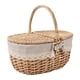 thumbnail image 4 of Cesta de Mimbre para Picnic, Cesta de Almacenamiento de Mimbre con Tapa Y Asa, Rústica, Portátil, Cesta de Ratán para Servir Y Guardar para Fiestas en Medio, 4 of 5