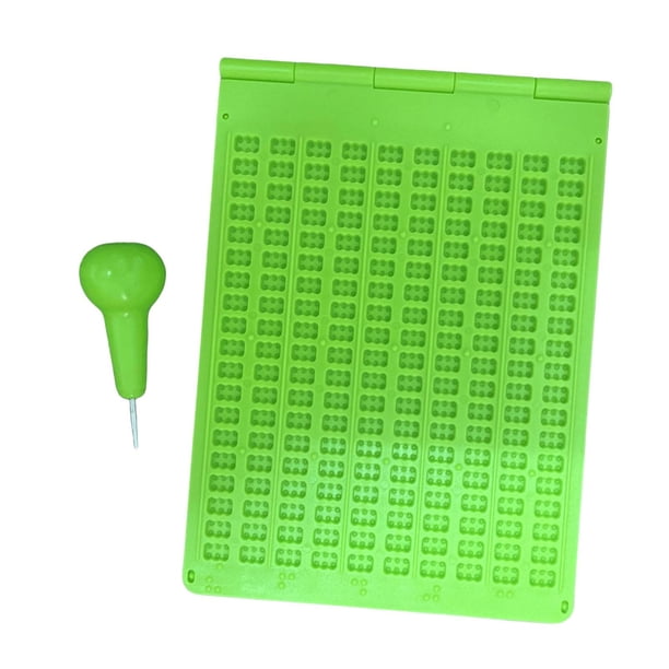 Pizarra Braille, Tablero Braille, Escritura con Bolígrafo, Material Educativo Robusto para Ciegos, Material de Aprendizaje para El Hogar, Adultos, Esc