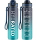 thumbnail image 1 of Botella de agua QLUR Motivational con pajita de 1 litro para gimnasio, 1 of 8