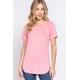 thumbnail image 1 of Top Corto de Jersey de Rayón con Mangas Raglán y Estampado Floral Rosa Talla L, 1 of 5